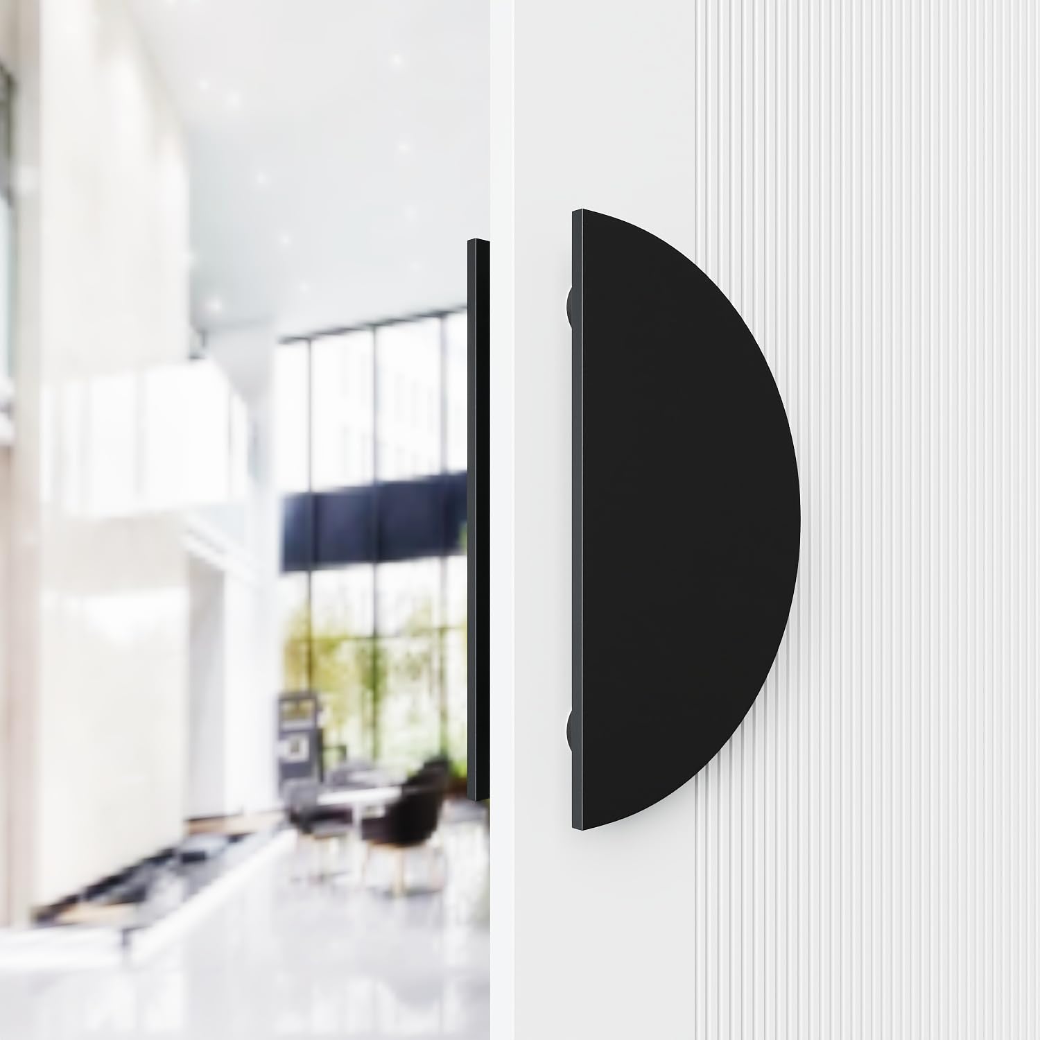 Photo 1 of HMXBTO Half-Round Pull Handle, Double-Sided Heavy-Duty Aluminum Push-Pull Handle, Commercial-Grade Glass Door Handle, Barn Door Handle, for Wooden Doors(Black, Dia 7.9in)