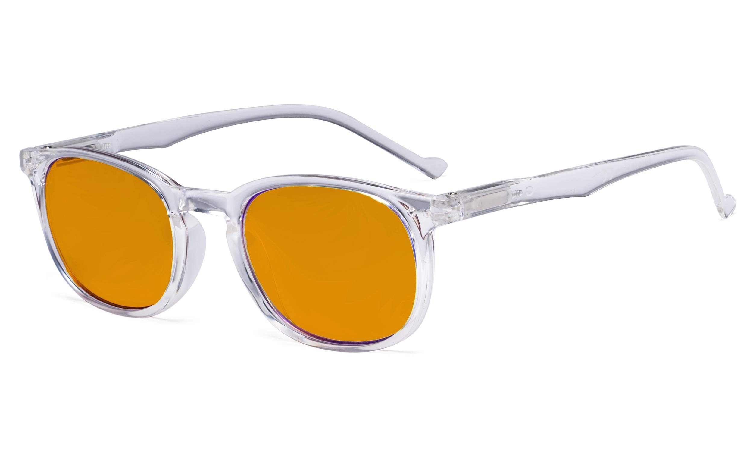 Eyekepper Retro Blue Light Glasses Women Men - Blocking Ray Screen Glare Nighttime Computer Reading Glasses with Orange Tinted Filter Lens - Transparent +1.75 — image 1