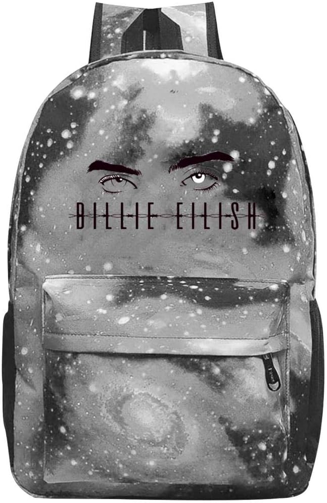 Billie-Eye-Eilish Men Women Galaxy Backpack Starrysky Shoulder Bag Daypack Knapsack Boys Girls