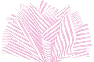 Flexicore Packaging Light Pink Pin Stripe Print Gift Wrap Tissue Paper Size: 15 Inch X 20 Inch | Count: 10 Sheets | Color: Light Pink Pin Stripe