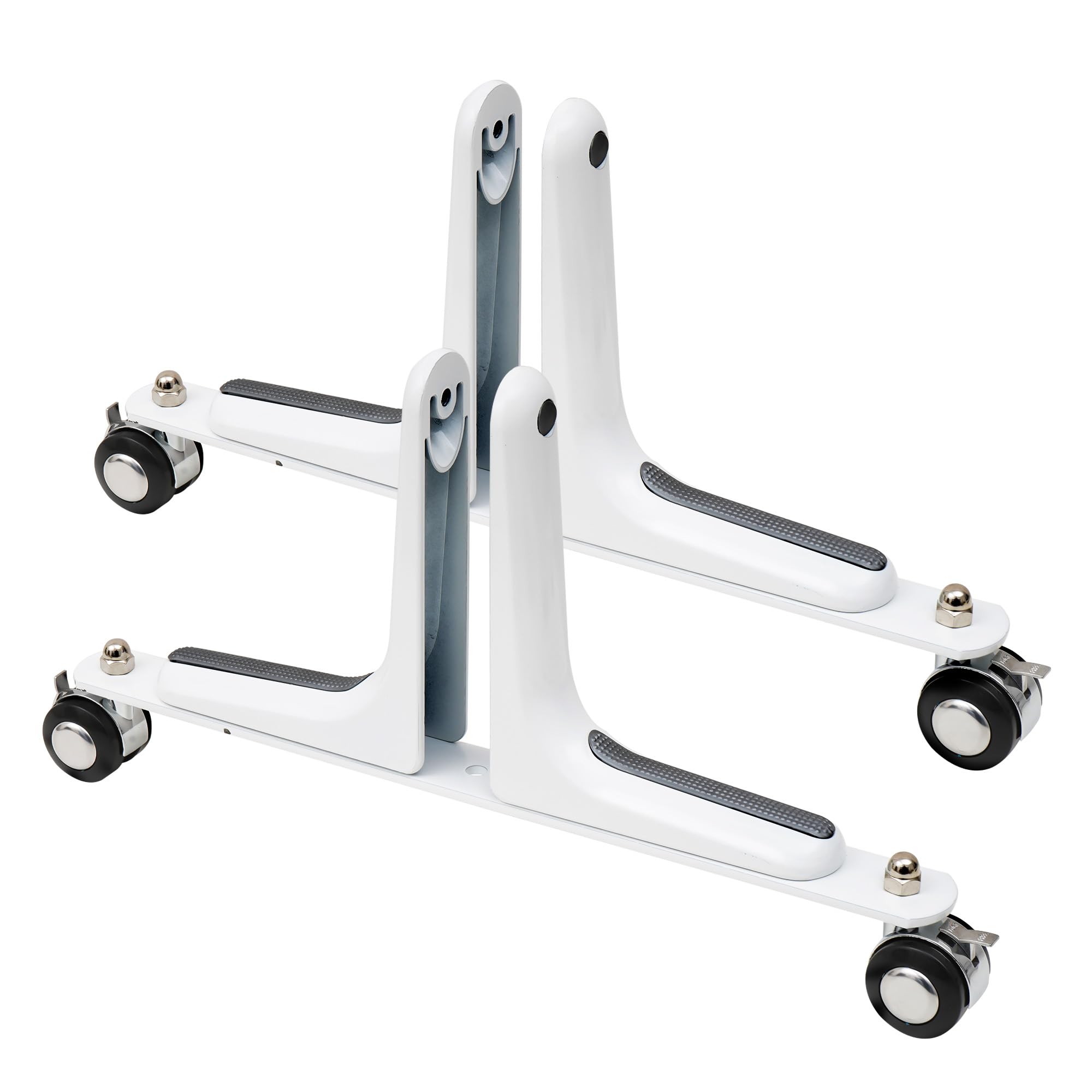 Photo 1 of MYOYAY 2 Packs Room Divider Stand, Folding Room Divider Feet with Stainless Steel Wheels, Privacy Screen Holder Stabilizer Feet for Hotel Home Office (White)