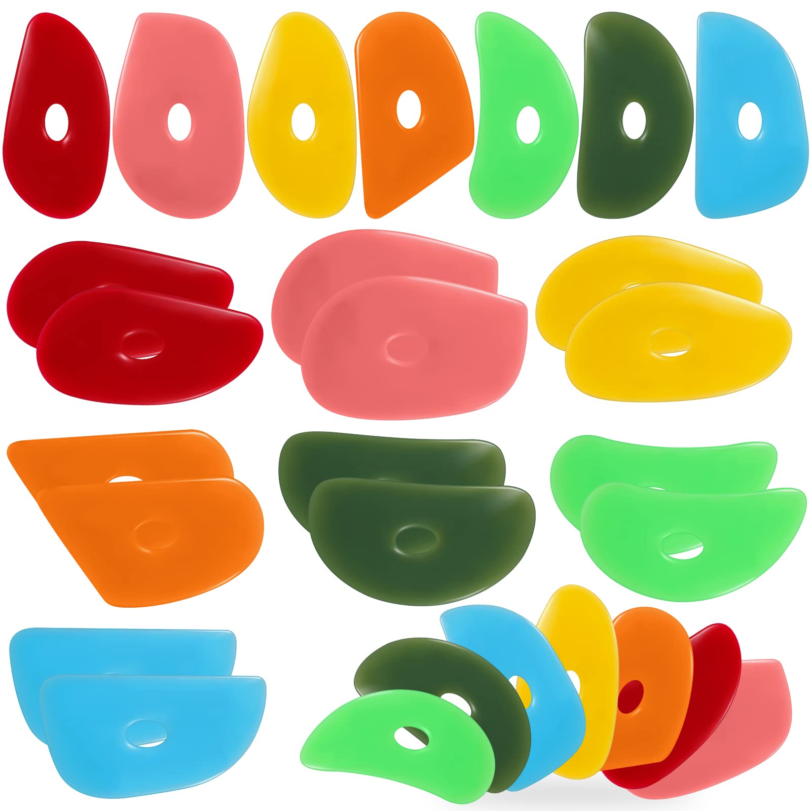 Photo 1 of Sherr 21 Pcs Soft Ribs for Pottery Clay Silicone Rib Ceramics Tools Pottery Rubber Clay Ceramic Ribs for DIY Smooths Shapes Sculpting Tools, 7 Styles(Bright Color,Classic Style)