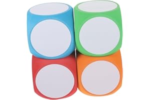SUPVOX 4Pcs Erasable Foam Dice Whiteboard Dry Erase Blank Dice for DIY Drawing Party Classroom Educational