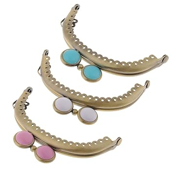 Homyl 3pcs Metal Arch Purse Frame Kiss Clasp Lock Arch Frame for Wallet Coin Bag Making