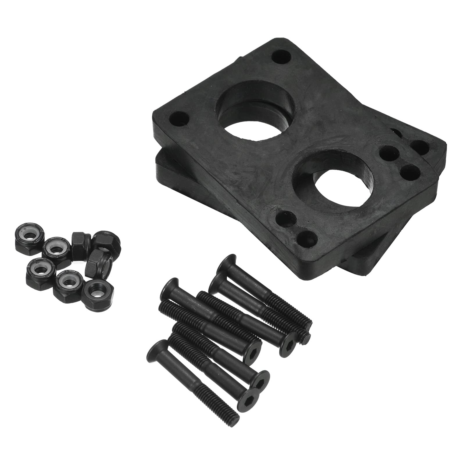 PATIKIL Skateboard Riser Pads Screws Set, 2 Pack 10mm Longboard Shock Rise Pad with Mounting Screws Nuts Hardware Repair Kit for Cruiser, Black