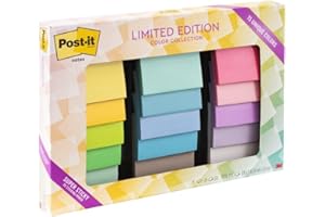 Post-it Super Sticky Notes, Limited Edition Color Collection, 3x3 in, 15 Pads/Pack, 45 Sheets/Pad