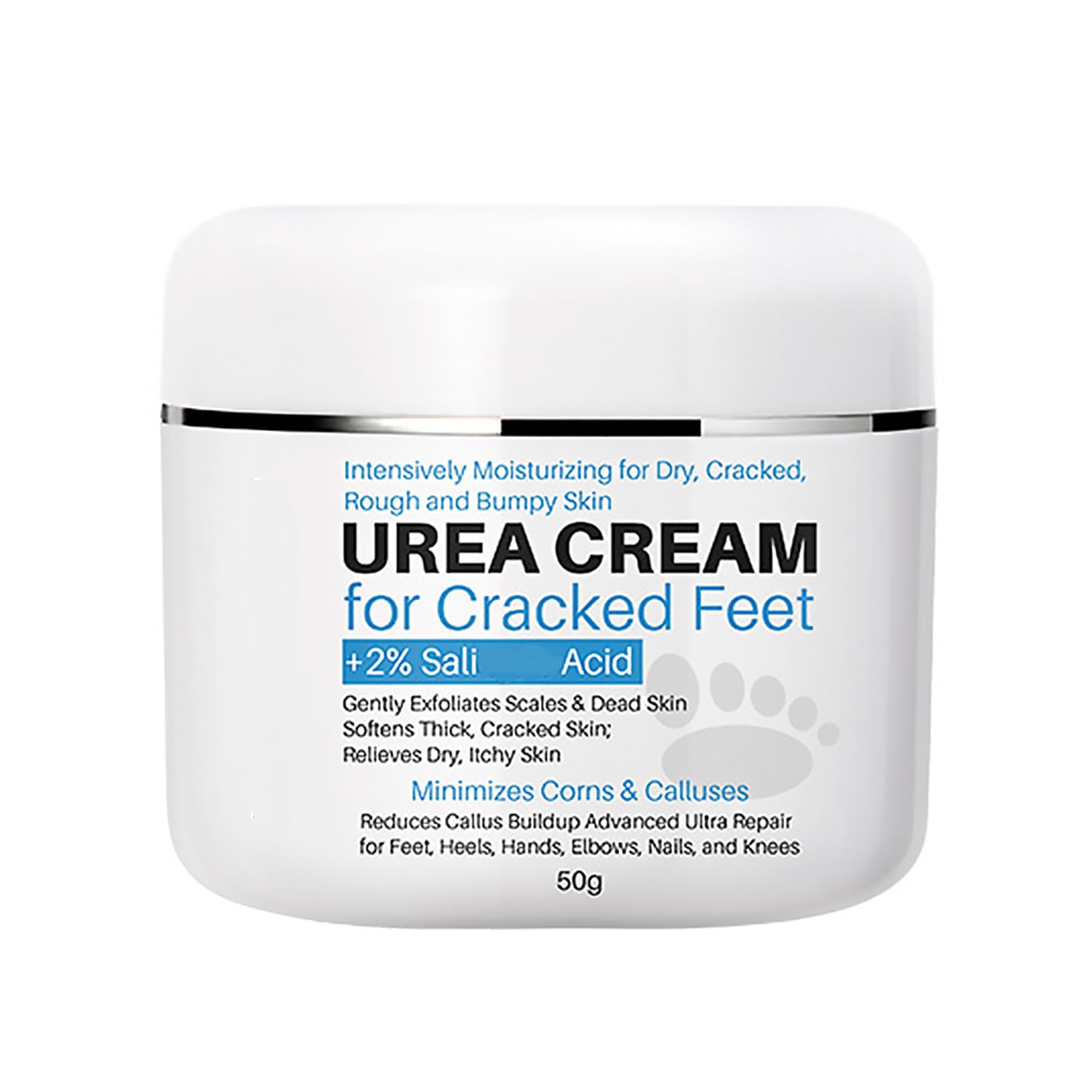 Urea 40% Foot Cream, Cracked Heel Cream, 50g Callus Remover For Dry And Hard Skin Feet and Hand, Maximum Strength With 2% for Hand, Foot and Body Care (1)