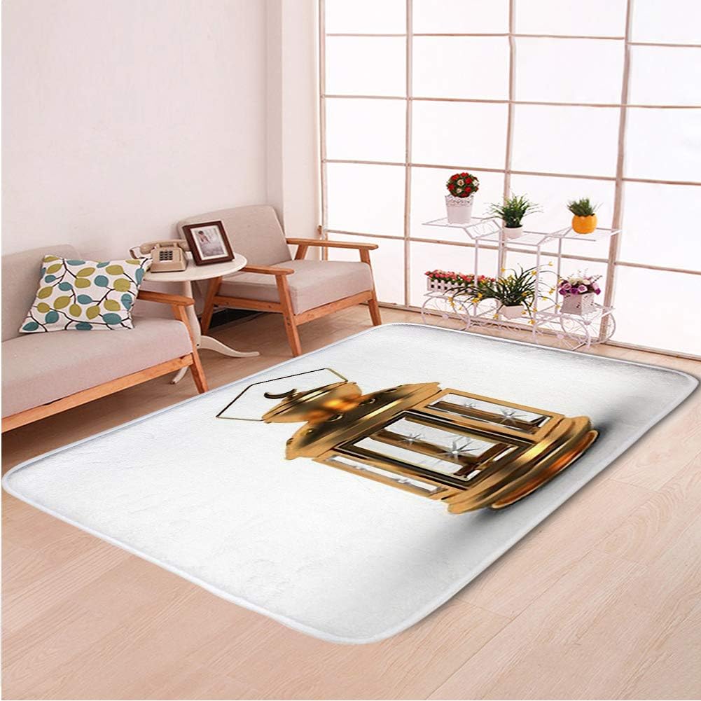 Home Decor Bathroom WC Rug Living Room Carpets Door Mat Indoor Rugs,Arabic Ramadan Lantern 3D Illustration,Bedroom Floor Mats