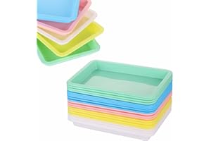 LinamHoz 12pc Plastic Activity Tray, Craft Tray - 8.58 * 6.1in (21.8 * 15.5CM) for DIY Projects, Painting, Beads