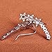 Silver Plated CZ Crystal Star Ear Vine Climbers Sweep up Ear Cuffs Hook Earrings 1 Pair