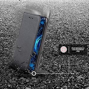 Moozy Cover per Oppo Find X2 PRO, Nero - Custodia a Libro Flip Smart Magnetica con Appoggio e Porta Carte - immagine 8