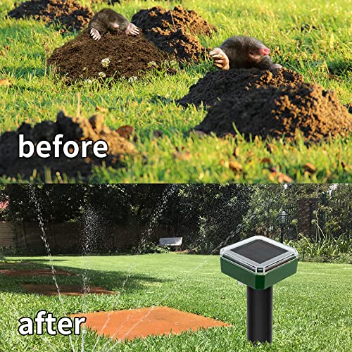 Mole Repellent Solar Powered Solar Animal Repeller Stakes for Gopher