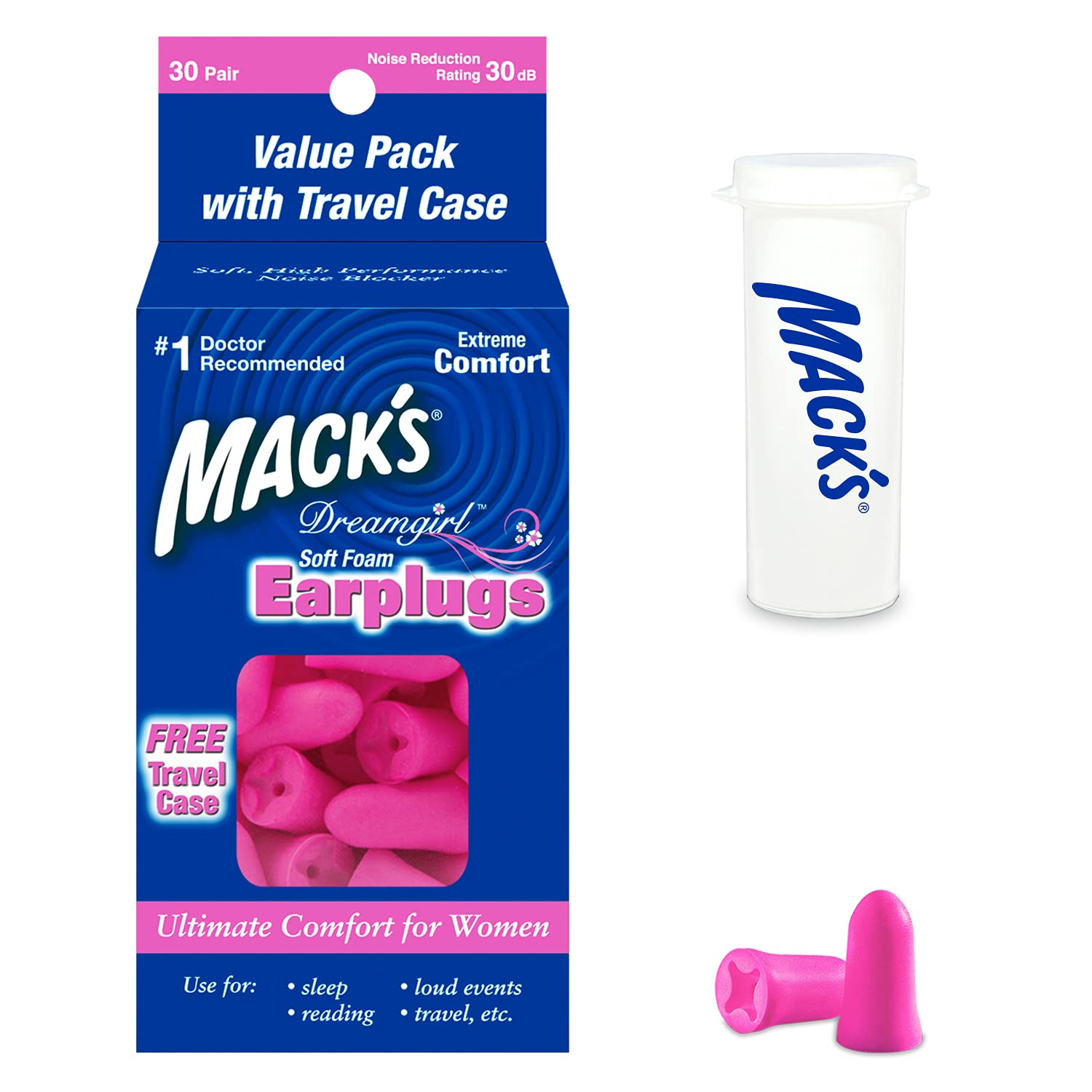 Mack's Dream Girl Ear Plugs (30 Pair) - Pink — image 1