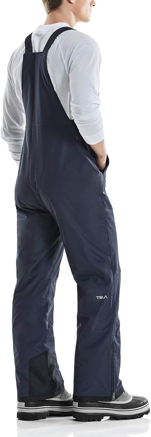 TSLA Men's Winter Snow Bibs, Water Repellent Insulated Snowboard Overalls, Ripstop Windproof Ski Pants : Clothing