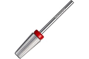 HYTOOS Fine 5 in 1 Nail Drill Bits, Safety Carbide Nail Bit, Straight Cut Tapered Drill Bits for Nails, 3/32 Two-way, Electric Manicure Drills Accessories