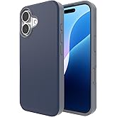 ZAGG SoHo Snap Case for iPhone 16 - MagSafe Compatible, 10ft Drop Protection, Graphene-Infused, Wireless Charging, Eco-Friendly, Two-Tone Design, Navy Blue Gray
