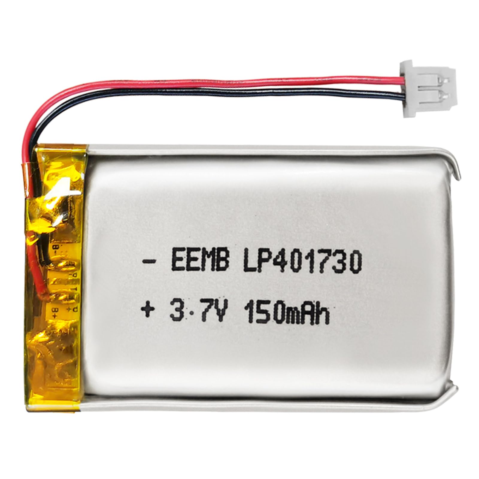 EEMB Lithium Polymer Battery 3.7V 150mAh 401730 Lipo Rechargeable Battery Pack with Wire Molex 1.25mm Connector for Speaker and Wireless Device- Confirm Device & Connector Polarity Before Purchase