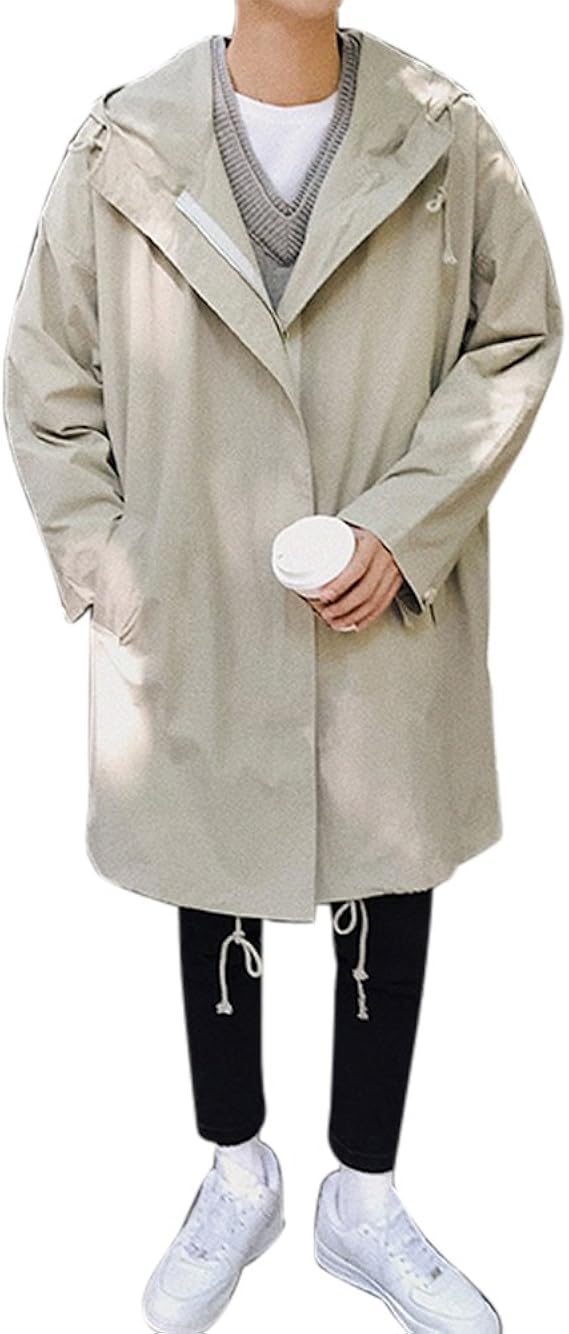 Amazon Wenhaiメンズ ロング丈 コート ファッション 春秋 アウター カジュアル ビジネス ジャンパー メンズ黒 ロング お出かけ スタジャン コート ジャケット 通販