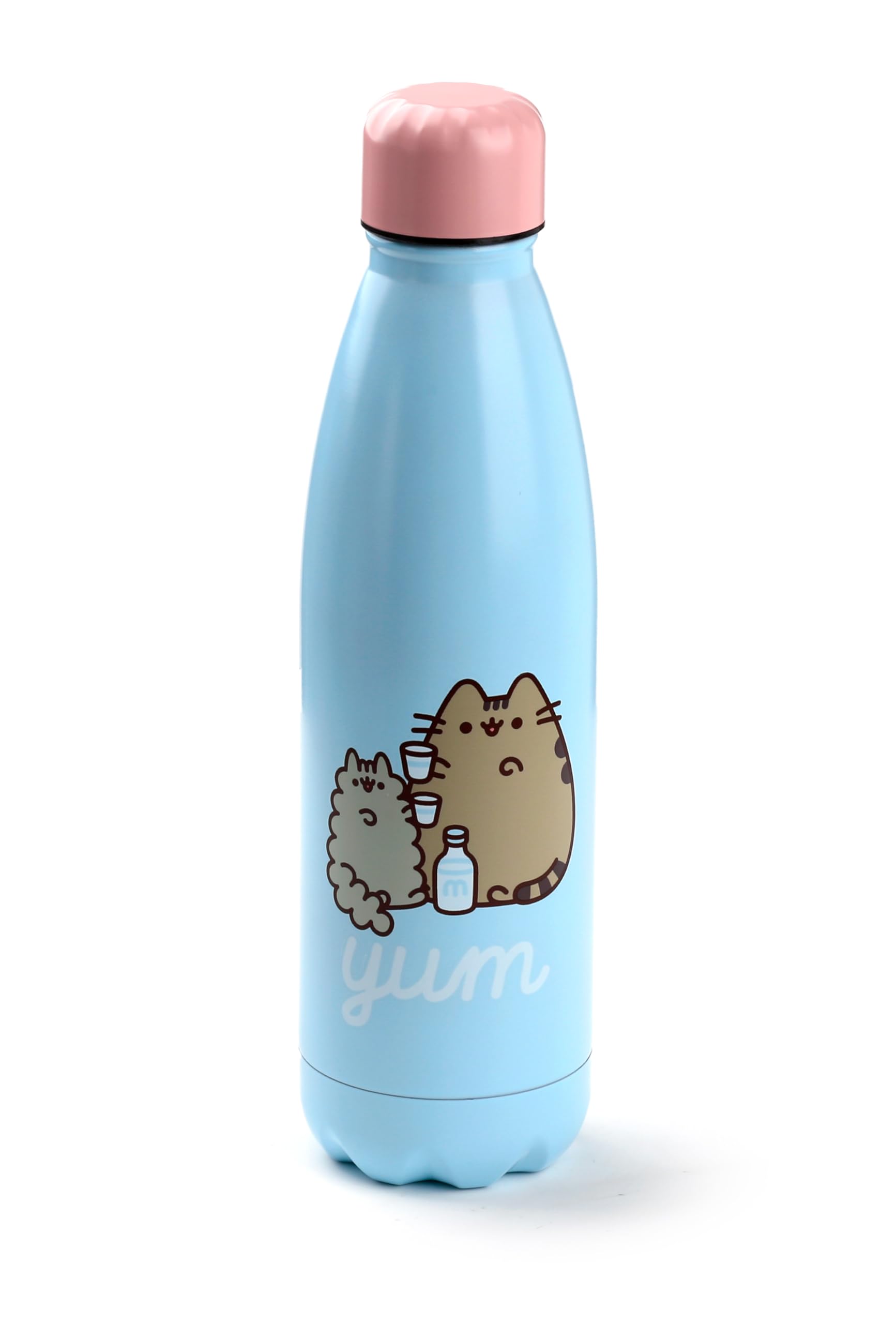 Puckator Pusheen - Stainless Steel Water Bottle - Cold for 24h and Hot for 12h - Metal Water Bottles with Cat Foodie Design - Double Walled Modern Flask - Bpa Free - 500 ml