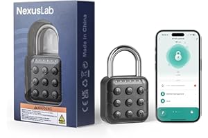 NexusLab Combination Lock for Locker, Locker Lock & Gym Lock with TUYA App: IP67 Rated, Corrosion-Resistant Zinc Alloy, Anti-Corrosion, for Gym/School/Travel, Privacy Safe, Supports (Tuya APP Contrl)