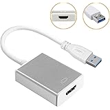 ProCIV USB 3.0 to HDMI External Video Card-HDMI Display Extender Multi Monitor Adapter, Silver