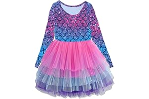 VIKITA Girls Dresses for Winter Long Sleeve Toddler Girls Clothes Party Tulle Dresses for Little Girls,2-12 Years