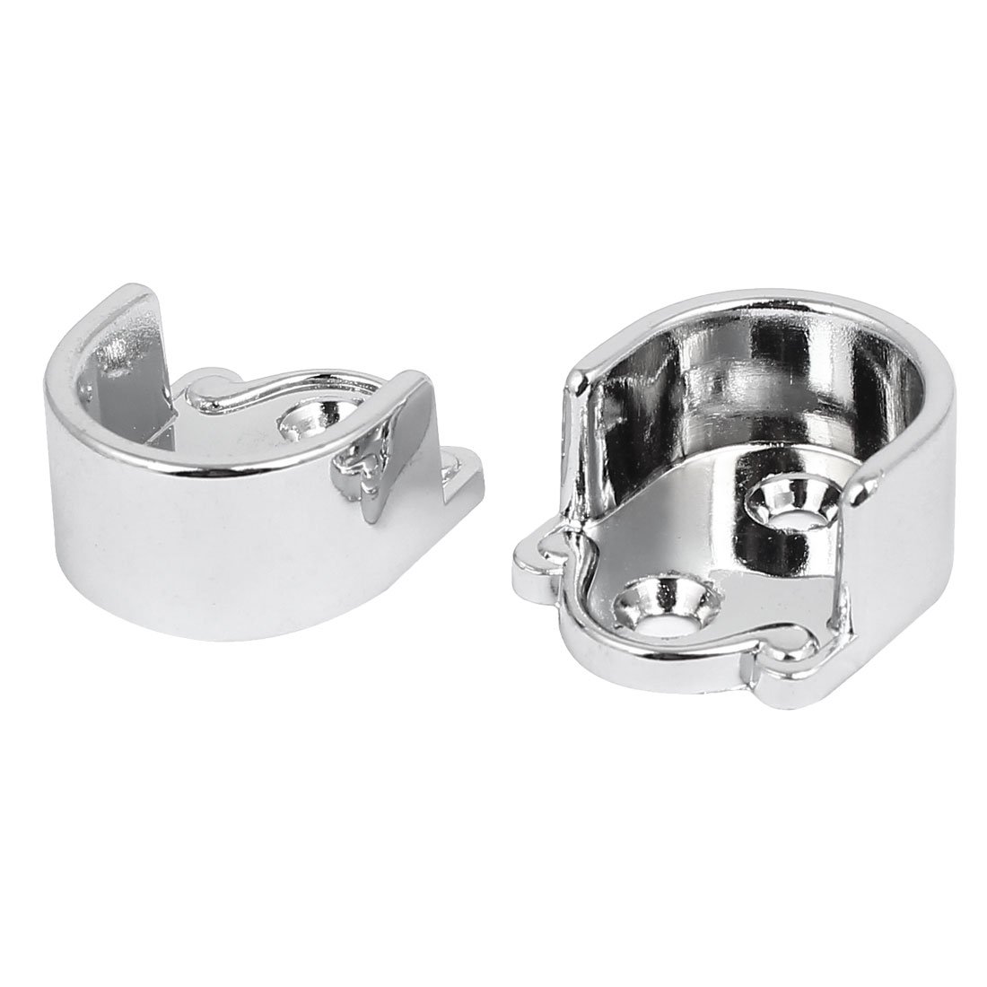 Sourcingmap 22mm Dia Zinc Alloy Wall Mounted Pipe Tube Wardrobe Rail Supports Bracket 2pcs