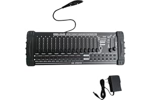 RQG 384 Channel DMX512 Controller, 8x30 Scenes DJ Controller, DMX Light Fixture Controller for DJ Lights Bar Nightclub Stage Lighting Console