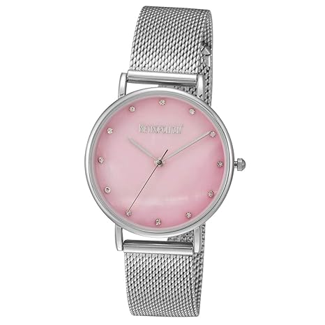 METROPOLITAN Damenuhr - Pearly, Silber/Perlmutt Rose - Made with Crystals from Swarovski