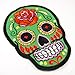 Green Rose Mexican Sugar Skull Embroidered Iron On Patches # WITH FREE GIFT#