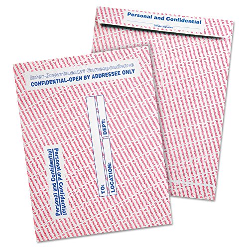 QUA63778 - Gray/Red Paper Gummed Flap Confidential Interoffice Envelope