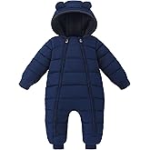 XMWEALTHY Baby Snowsuit Toddler Girl Clothes Cute Hooded Double Zipper Boys Winter Coat Unisex Romper for Infant