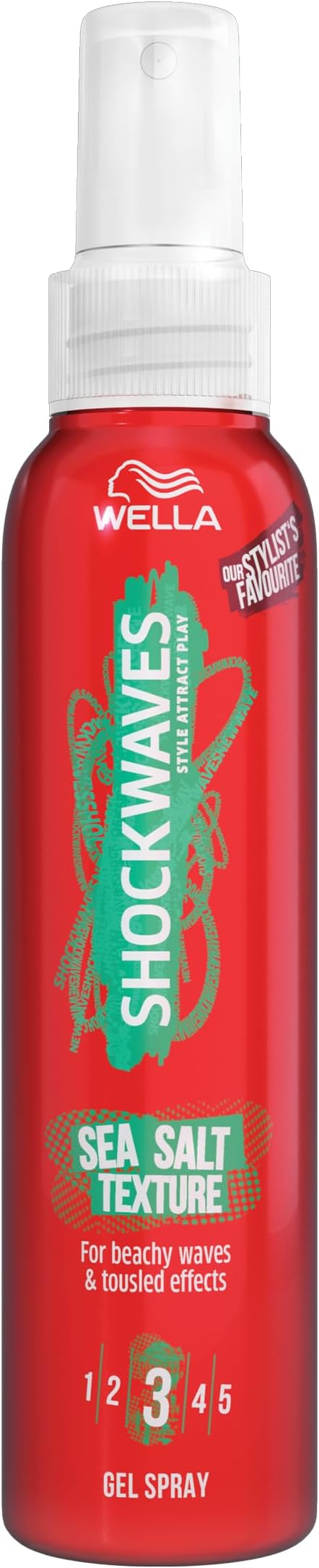 WELLA Shockwaves Sea Salt Texture Gel Hairspray 150ml Beach Tousled Finish