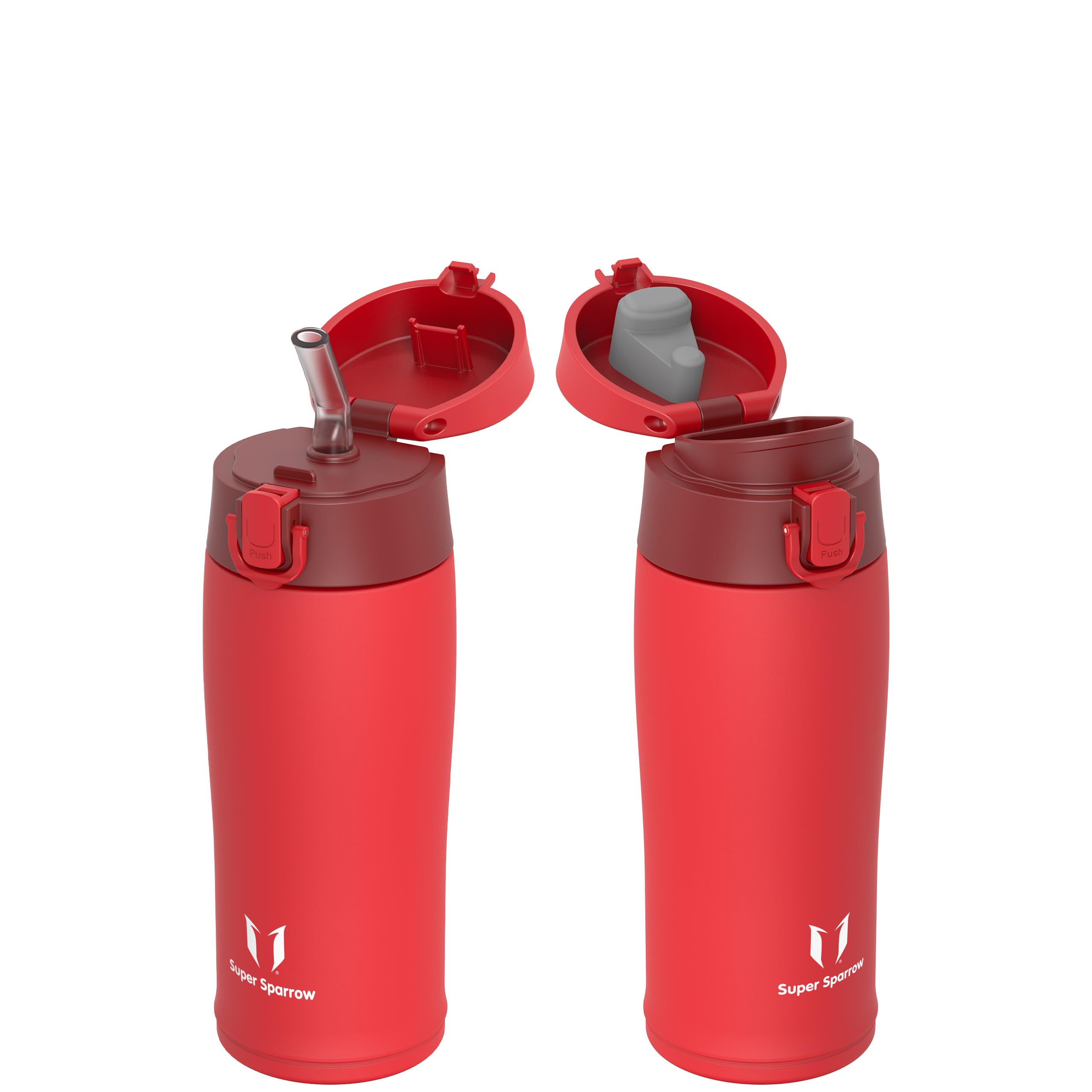 Super Sparrow Water Bottle Stainless Steel 18/8 - Travel Mug - 350ml - Insulated Metal Water Bottle - BPA Free - Leakproof Drinks Bottle
