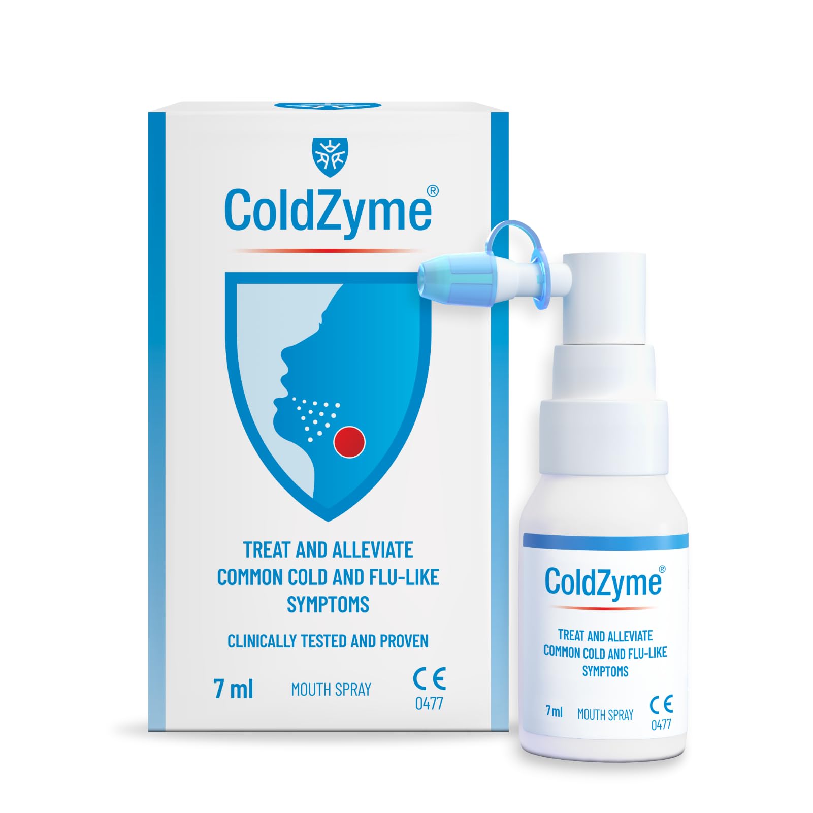 ColdZyme Mouth & Throat Spray | Reduces a Cold by up to 4.5 Days | Deactivates Viruses | Use at First Signs (Scratchy Throat, Runny Nose, Malaise, Headache, Coughing) | Menthol Flavour 7 ml