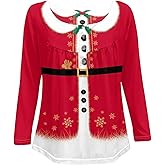 xixirimido Blouses Button Shirt Long-Sleeve Down Women's Adult Casual Sweatshirts Tunic V-Neck T-Shirt Pullover Loose