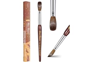 Shine Chance Acrylic Nail Art Brush - Size 16, 100% Pure Kolinsky Hair Oval Nail Brush for Professional Acrylic Application, DIY Home Salon