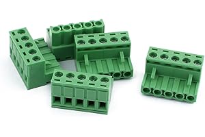 uxcell 5Pcs 300V KF2EDGK 5.08mm Pitch 5-Pin PCB Screw Terminal Block Connector