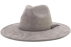 HYYSXBW Big Wide Brim Fedora Hats for Women Men Western Suede Hats Large Felt Panama Hat Rancher Hat