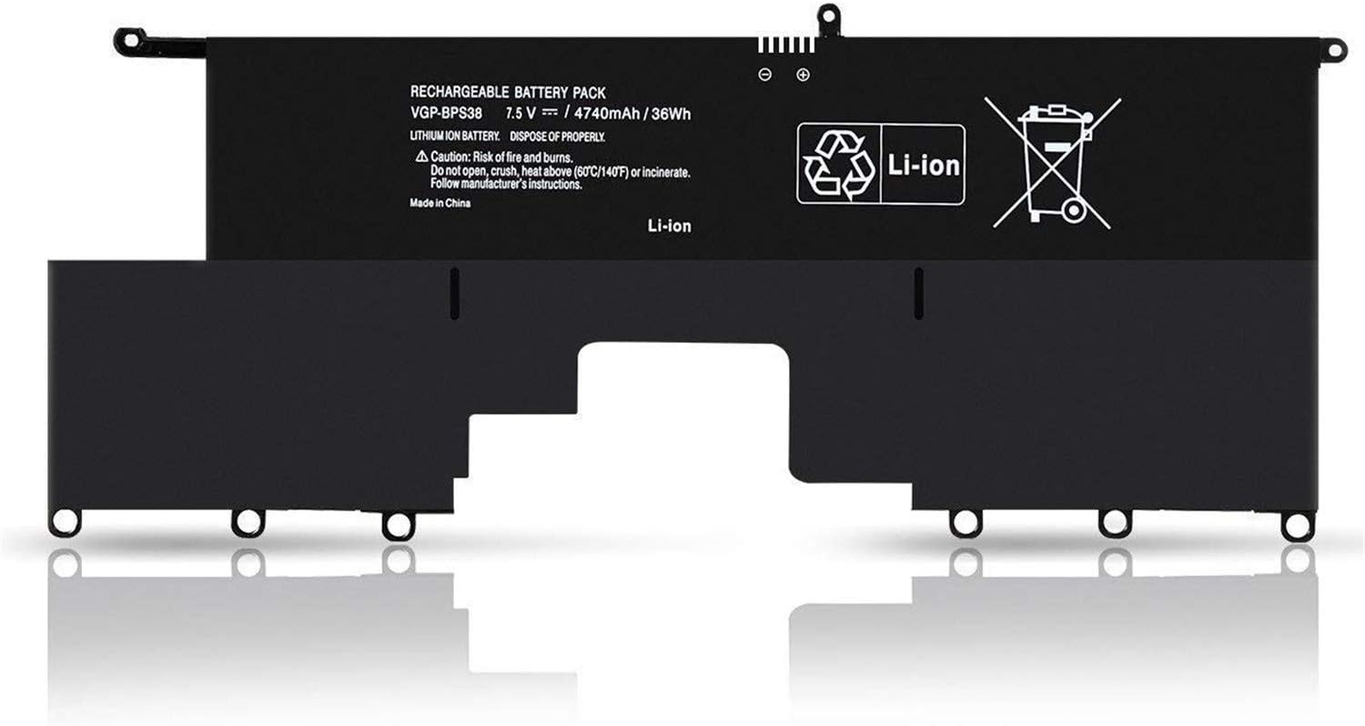VGP-BPS38 Laptop Battery Replacement for Svp13 PRO11 PRO13 Series SVP1322BPXB SVP1322DCXS SVP132A1CL SVP132A1CU SVP132A1CU SVP13218SC SVP13217SC SVP112100C P132200C P11226SCBI(7.5V 4740mAh 36Wh)