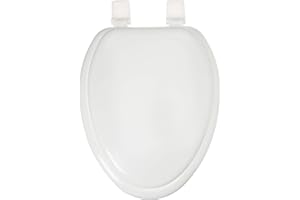 EZ-FLO White Wood Toilet Seat with Lid, Elongated, 65907