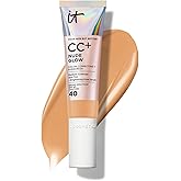 IT Cosmetics CC+ Nude Glow - Medium Coverage Foundation with SPF 40 & Brightening Glow Serum, Lightweight Skin Tint, 2% Niacinamide + Hyaluronic Acid, Up to 24H Hydration, Normal/Dry Skin - 1.08 fl oz