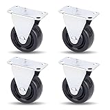 AUEAR, 4 Pack 1.5 Inch Rubber Caster Wheels Heavy