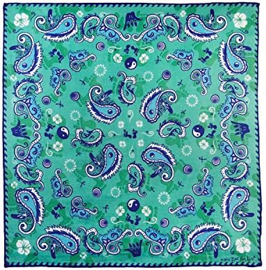 Zest For Life Surfer Surfing Beach Bandana Handkerchief 22x22 Inches