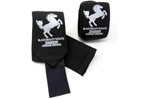 Inzer Black Beauty Wrist Wraps - Powerlifting Weightlifting Wraps (Pair) (Large (36"))