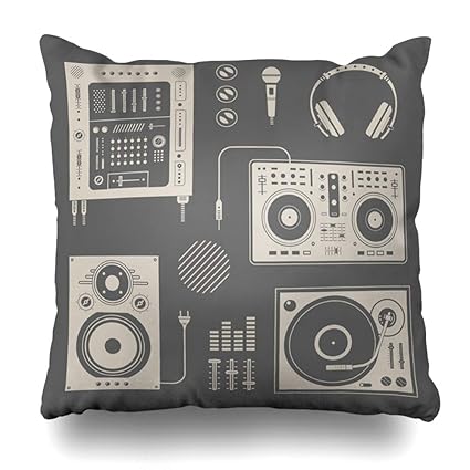 Amazon Com Ahawoso Throw Pillow Cover Square 16x16 Inches Audio