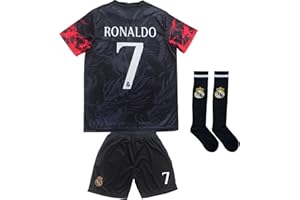 Pitch and Trek Ronaldo Madrid #7 Special Dragon Limited Edition Kids Soccer Jersey Shirts Football Futbol Socks Gift Set Youth Sizes
