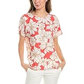 Anne Klein Womens Anne Klein Women's Short Sleeve Polka Dot Top