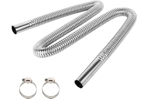 Exhaust Pipe Flex Kit, Steel Exhaust Clamps Bracket Gas Vent Hose Portable Pipe Silence for Air Diesels Car Heater Kit (120cm