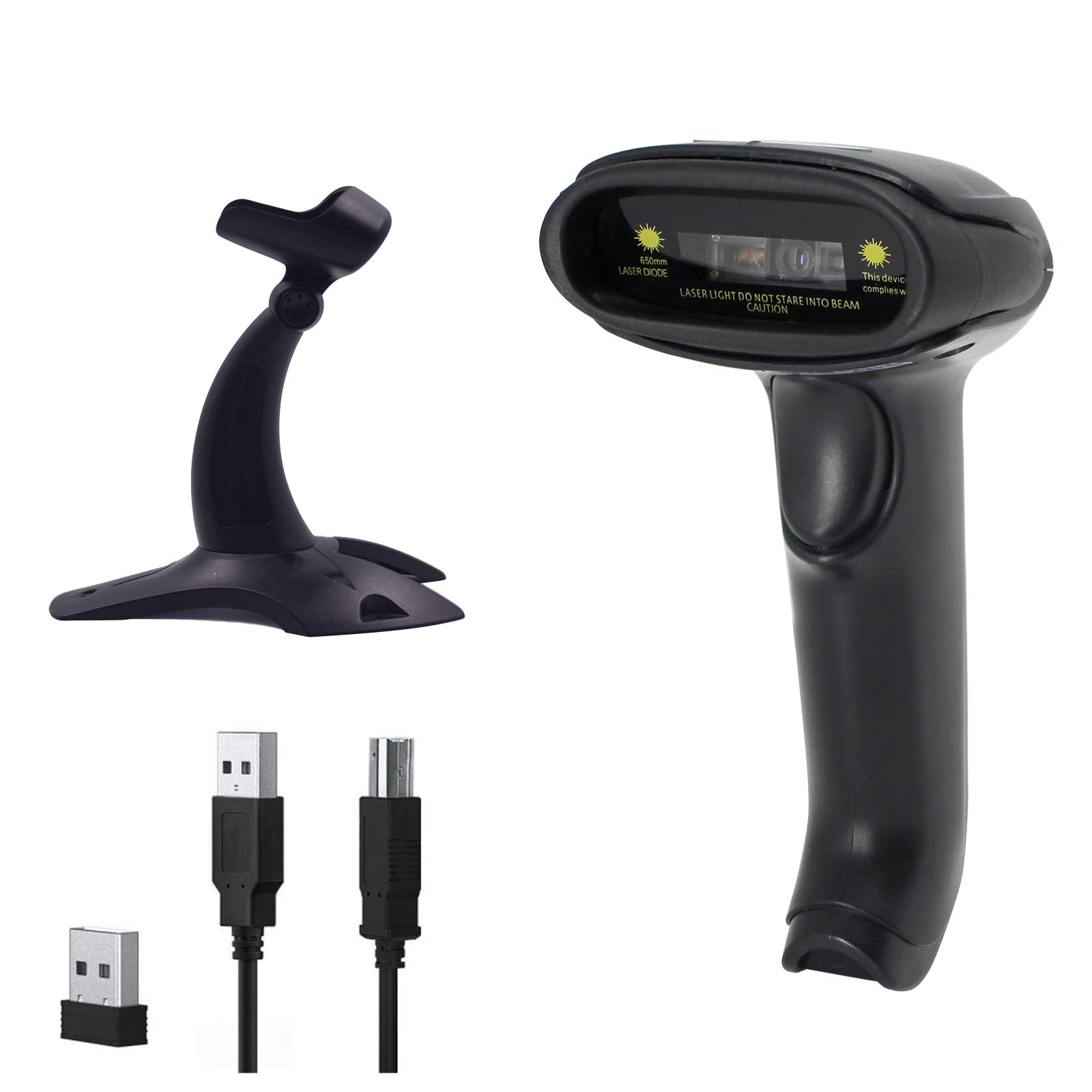 2D Wireless Barcode Scanner with Stand,Symcode 1D 2D Handheld QR code Data Matrix PDF-417 USB Wireless Barcode Reader Scanner
